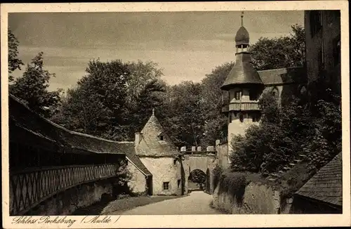 Ak Rochsburg Lunzenau in Sachsen, Partie am Schloss Rochsburg, Wehrmauer