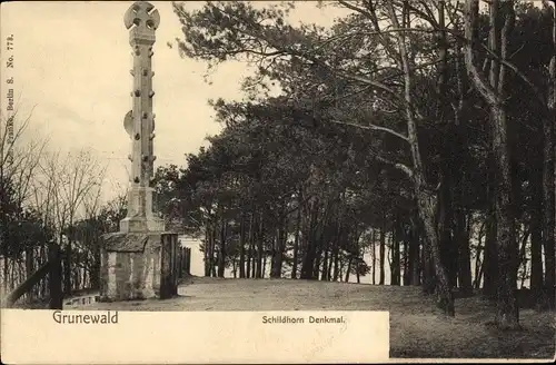 Ak Berlin Wilmersdorf Grunewald, Schildhorn Denkmal