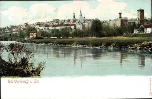 Ak Waldenburg in Sachsen, Teilansicht