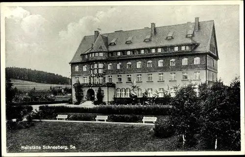 Ak Schneeberg im Erzgebirge, Heilstätte, Parkanlage