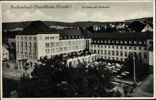 Ak Oberschlema Bad Schlema im Erzgebirge Sachsen, Kurhaus mit Kurhotel