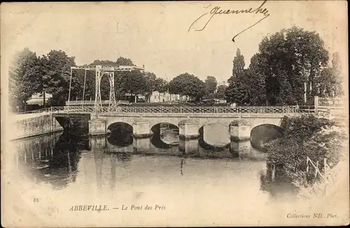 Ak Abbeville Somme, Le Pont des Pres, Brücke, Fluss