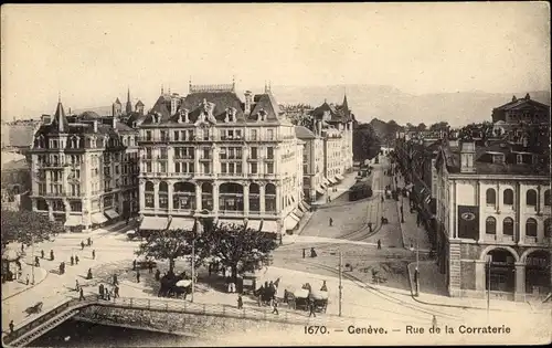 Ak Genève Genf Schweiz, Rue de la Corraterie