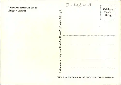 Ak Zingst an der Unstrut Querfurt, Lieselotte-Hermann-Heim, Zimmer