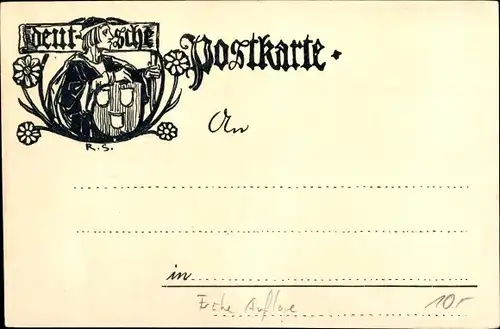 Künstler Litho Schiestl, R. v., Abendmelodei, Mann mit Geige