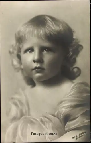 Ak Printul Nicolae, Prinz Nikolaus von Rumänien, Portrait
