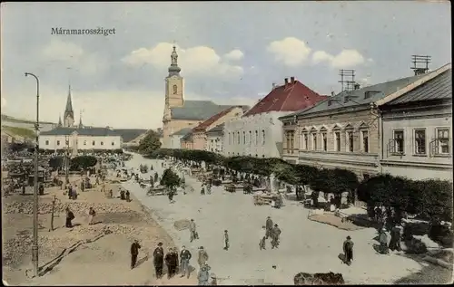Ak Sighetu Marmației Marmaroschsiget Máramaros sziget Rumänien, Platz in der Stadt