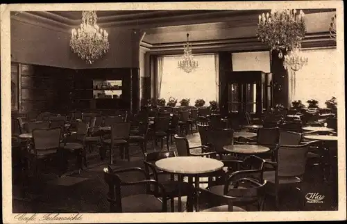 Ak Düsseldorf am Rhein, Conditorei Café Mainz, Innenansicht, Kronleuchter, Königsallee