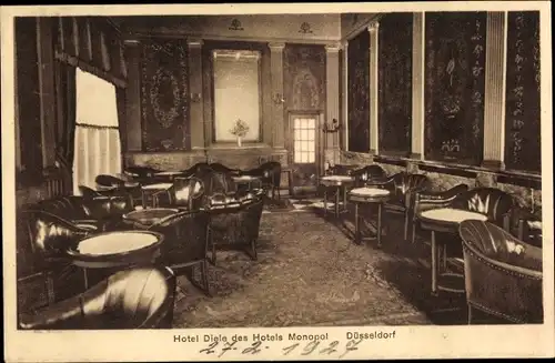 Ak Düsseldorf, Hotel Monopol, Diele