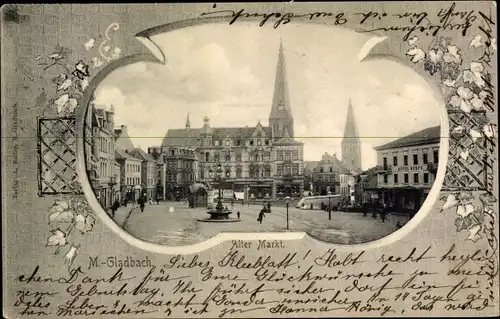 Passepartout Ak Mönchengladbach am Niederrhein, Alter Markt