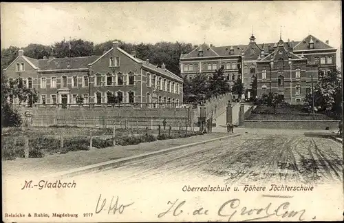 Ak Mönchengladbach am Niederrhein, Oberrealschule, Höhere Töchterschule