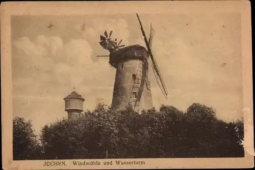 Ak Jüchen Nordrhein Westfalen, Windmühle, Wasserturm