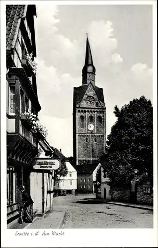 Ak Erwitte in Westfalen, Am Markt, Kirche, Druckerei Hans Wagner