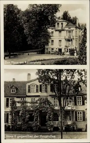 Ak Bad Pyrmont in Niedersachsen, Kurpension Geschw. Frank, Kaiserplatz, Haus II gegenüber Hauptallee