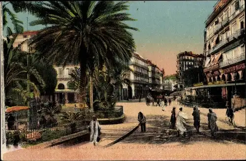 Ak Algier Alger Algerien, La Place de la Republique, Une Rue