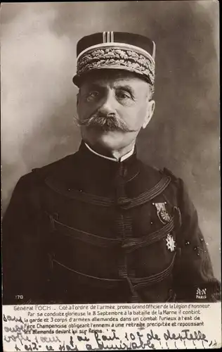 Ak General Foch, Portrait, Uniform, Heerführer