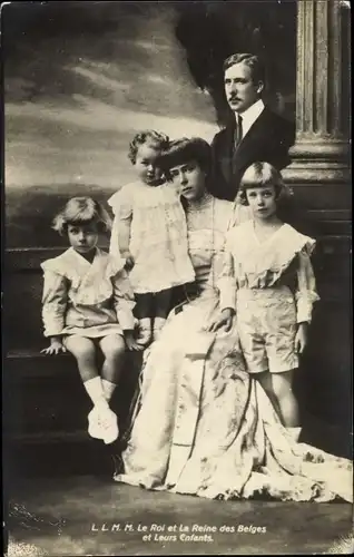 Ak König Albert I. von Belgien, Königin Elisabeth, Leopold, Charles, Marie