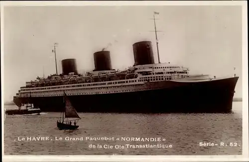 Ak Le Havre, Dampfer, Dampfschiff, Le Grand Paquebot Normandie, CGT, French Line