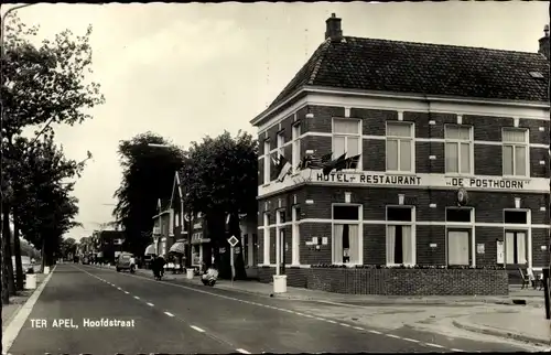 Ak Ter Apel Groningen, Hoofdstraat, Hotel-Restaurant De Posthoorn