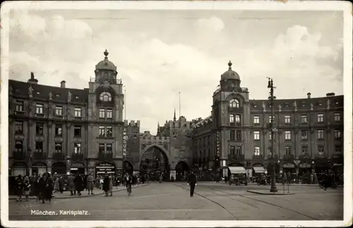 Ak München Bayern, Karlsplatz, Karlstor