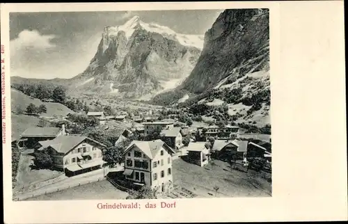 Ak Grindelwald Kanton Bern, das Dorf, Berge
