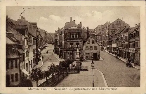 Ak Meerane in Sachsen, Neumarkt, Augustusstraße, Marienstraße