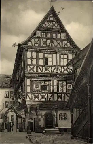 Ak Meiningen in Thüringen, Das Büchnersche Haus aus dem Jahre 1596, Fachwerkhaus