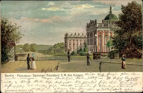 Litho Potsdam in Brandenburg, Sommerresidenz S. M. des Kaisers