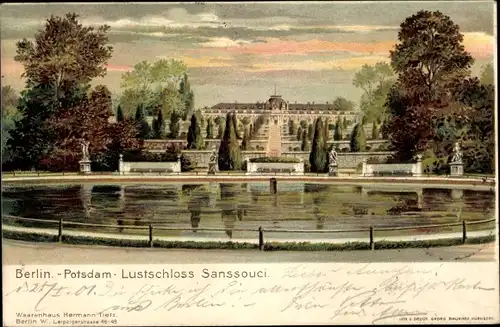 Litho Potsdam in Brandenburg, Lustschloss Sanssouci