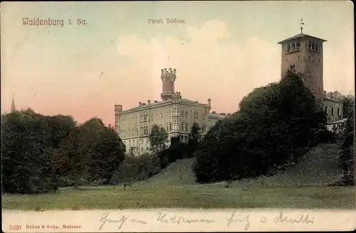 Ak Waldenburg in Sachsen, Fürstl. Schloss