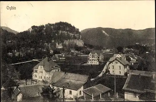 Ak Oybin in der Oberlausitz, Blick auf den Ort