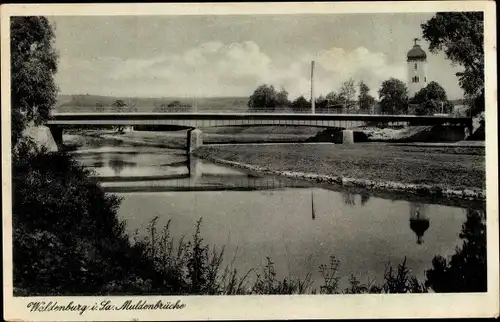 Ak Waldenburg in Sachsen, Muldenbrücke