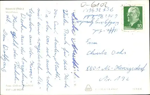 Ak Römhild in Thüringen, Waldhaus