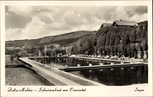 Ak Zella Mehlis im Thüringer Wald, Schwimmbad am Einsiedel, Sepo