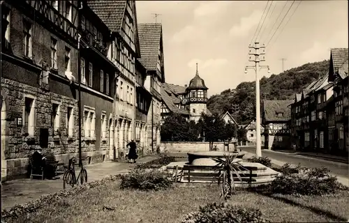 Ak Wasungen im Thüringer Wald, Untere Hauptstraße, Häuserpartie