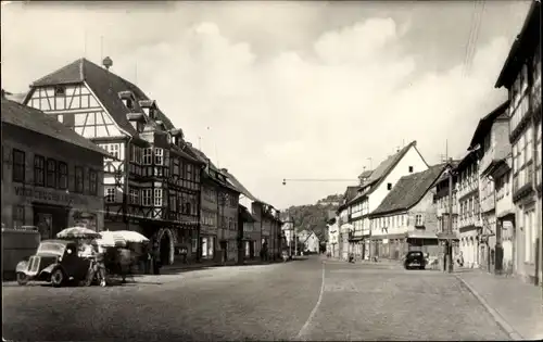 Ak Wasungen im Thüringer Wald, Marktplatz mit Rathaus, Fachwerkhäuser