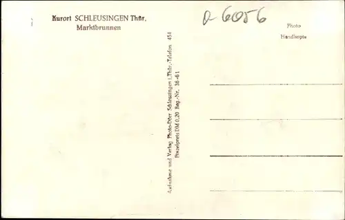 Ak Schleusingen in Thüringen, Marktbrunnen