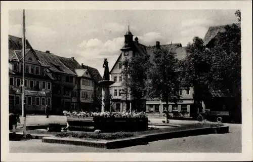 Ak Schleusingen in Thüringen, Ansicht vom Marktplatz