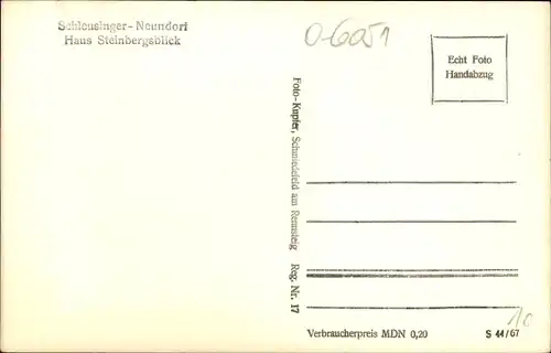 Ak Schleusingerneundorf Schleusingen in Thüringen, Haus Steinbergsblick