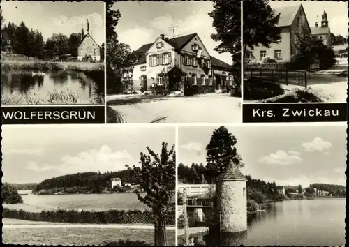 Ak Wolfersgrün Kirchberg in Sachsen, Betriebsferienheim Walter Kluge, Ortsansichten, Flusspartie