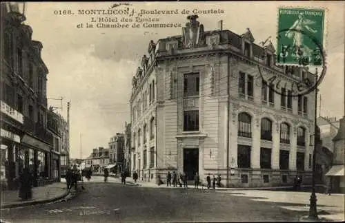 Ak Montlucon Allier, Boulevard de Courtais, L'Hôtel des Postes