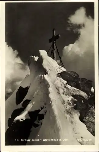 Ak Österreich, Großglockner, Gipfelkreuz