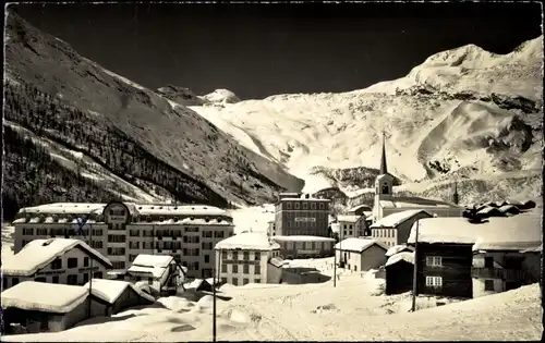 Ak Saas Fee Kanton Wallis, Allalinhorn, Alphubel, Feegletscher