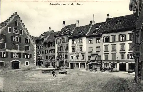 Ak Schaffhausen am Rhein Schweiz, Am Platz