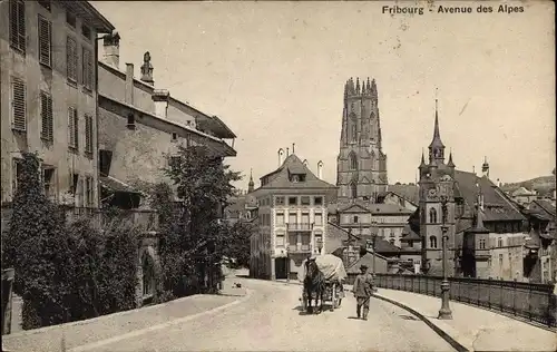 Ak Fribourg Freiburg Stadt Schweiz, Avenue des Alpes