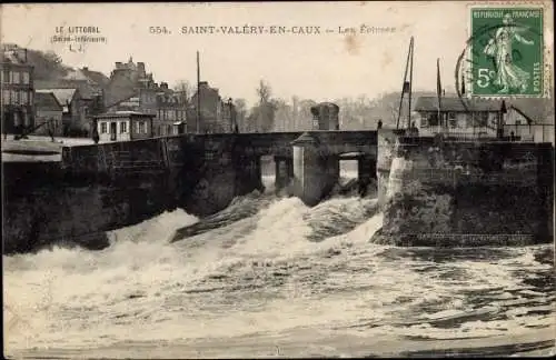 Ak Saint Valery en Caux Seine Maritime, Les Écluses, Schleusen