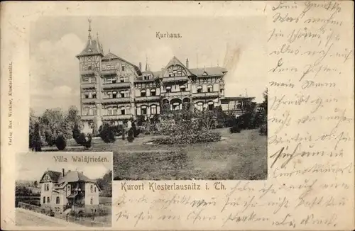 Ak Bad Klosterlausnitz in Thüringen, Kurhaus, Villa Waldfrieden