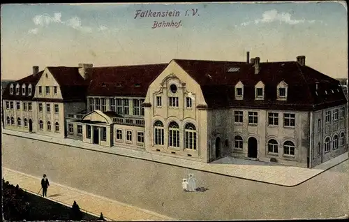 Ak Falkenstein im Vogtland, Bahnhof