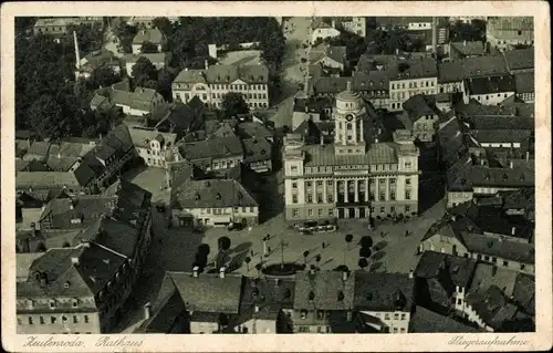Ak Zeulenroda in Thüringen, Luftbild vom Rathaus, Stadt