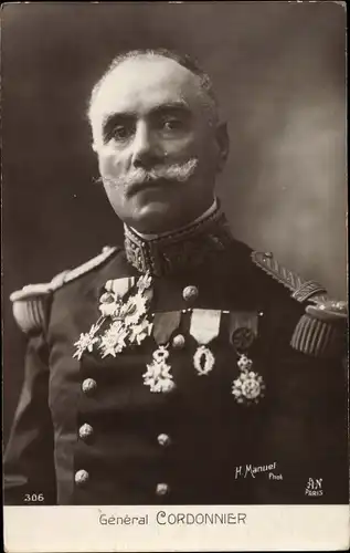 Ak General Cordonnier, Portrait, Uniform